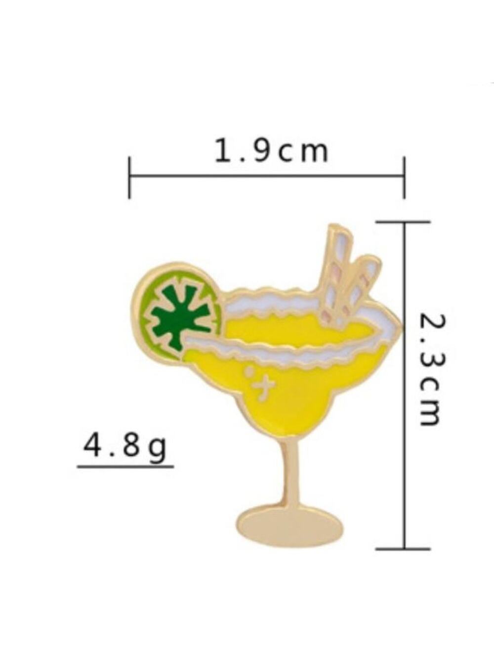 Yellow Cocktail Pin Brooch
